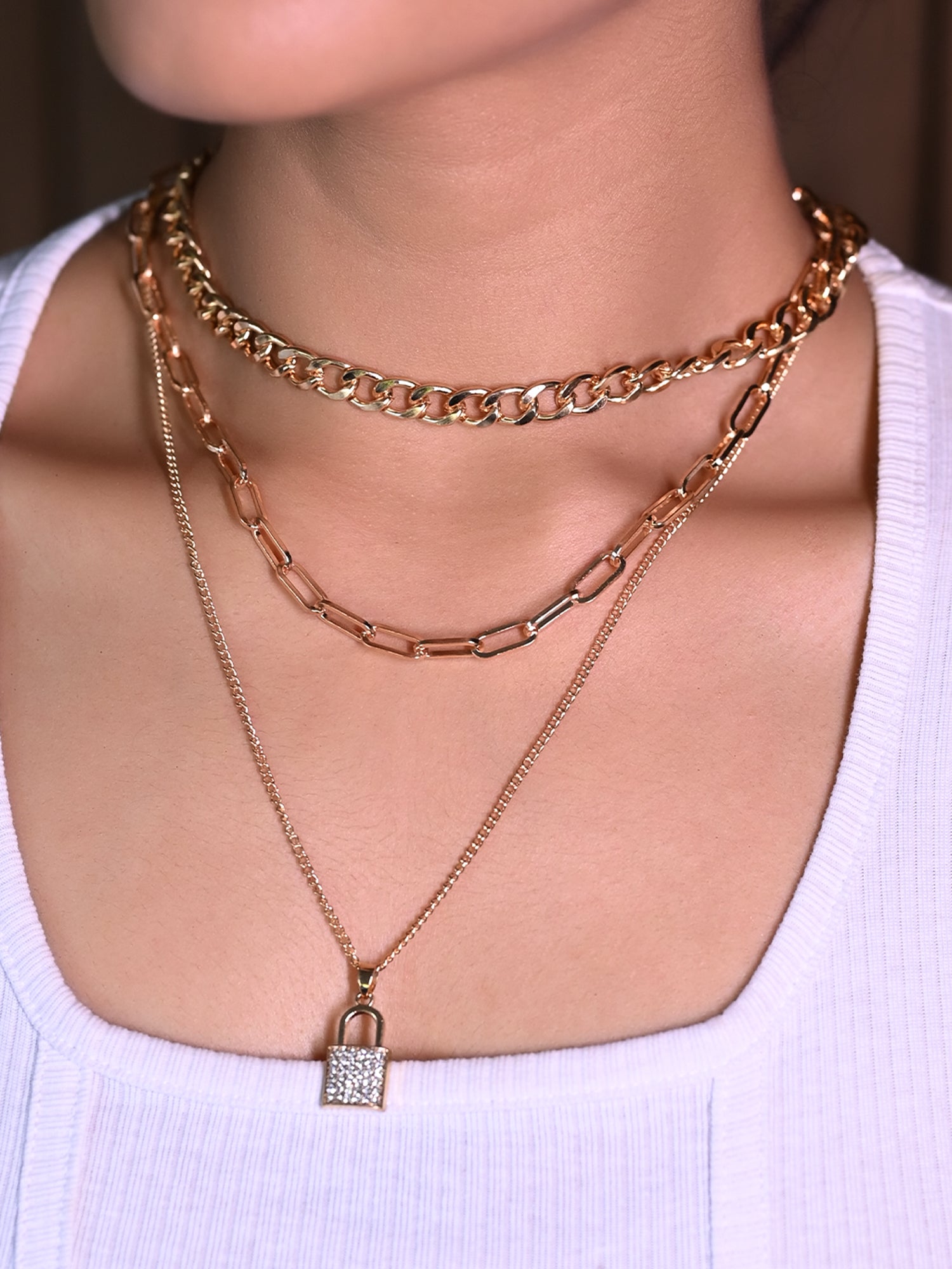 Emily Trendy Lock Chain - qivii