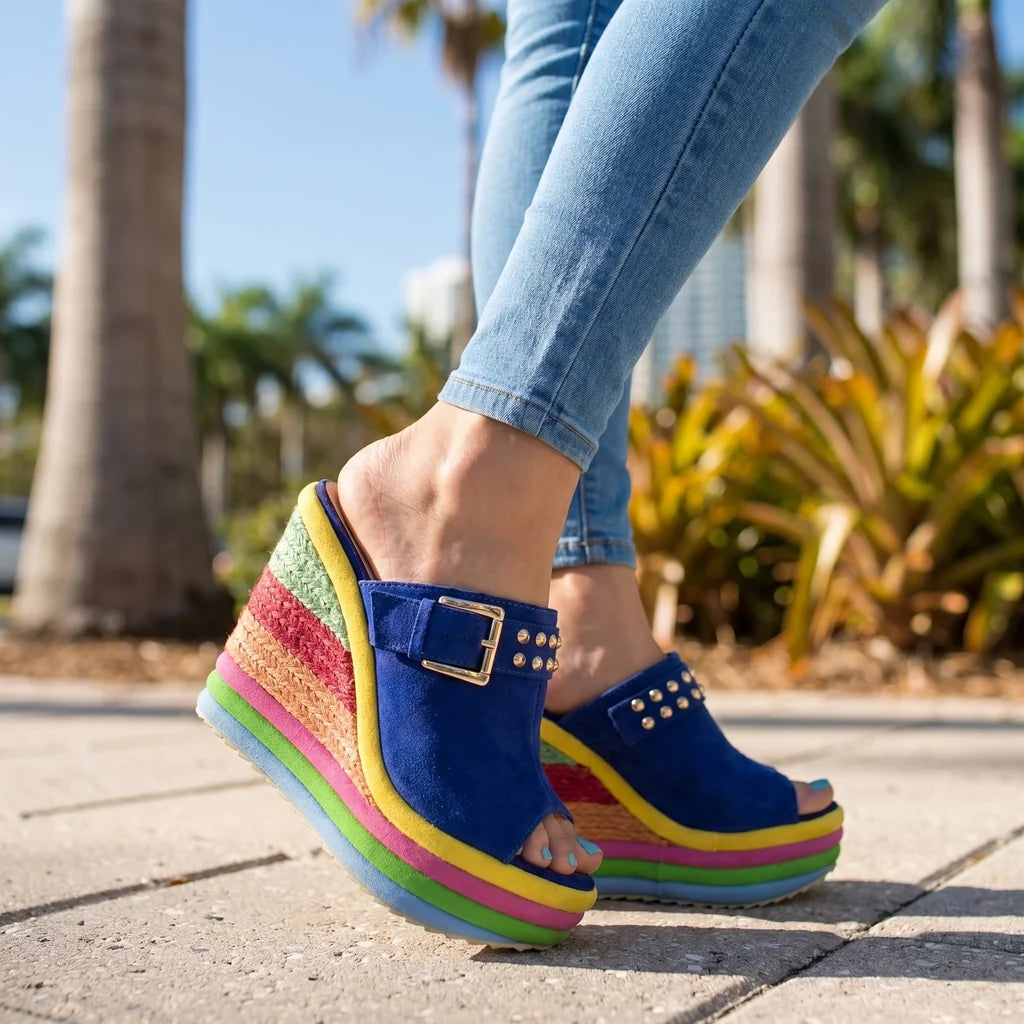 Juliet Platform Buckle Wedges
