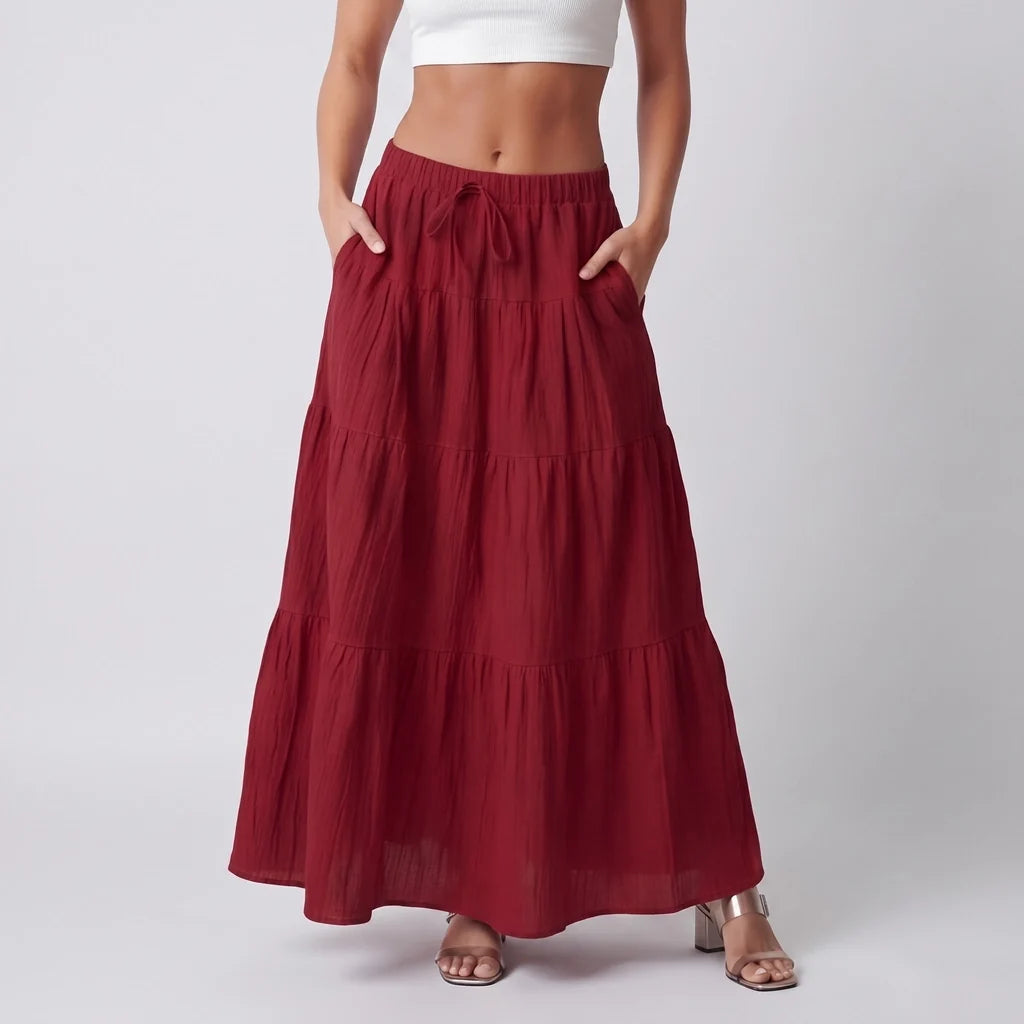 Victoria Tie-Waist Maxi Skirt