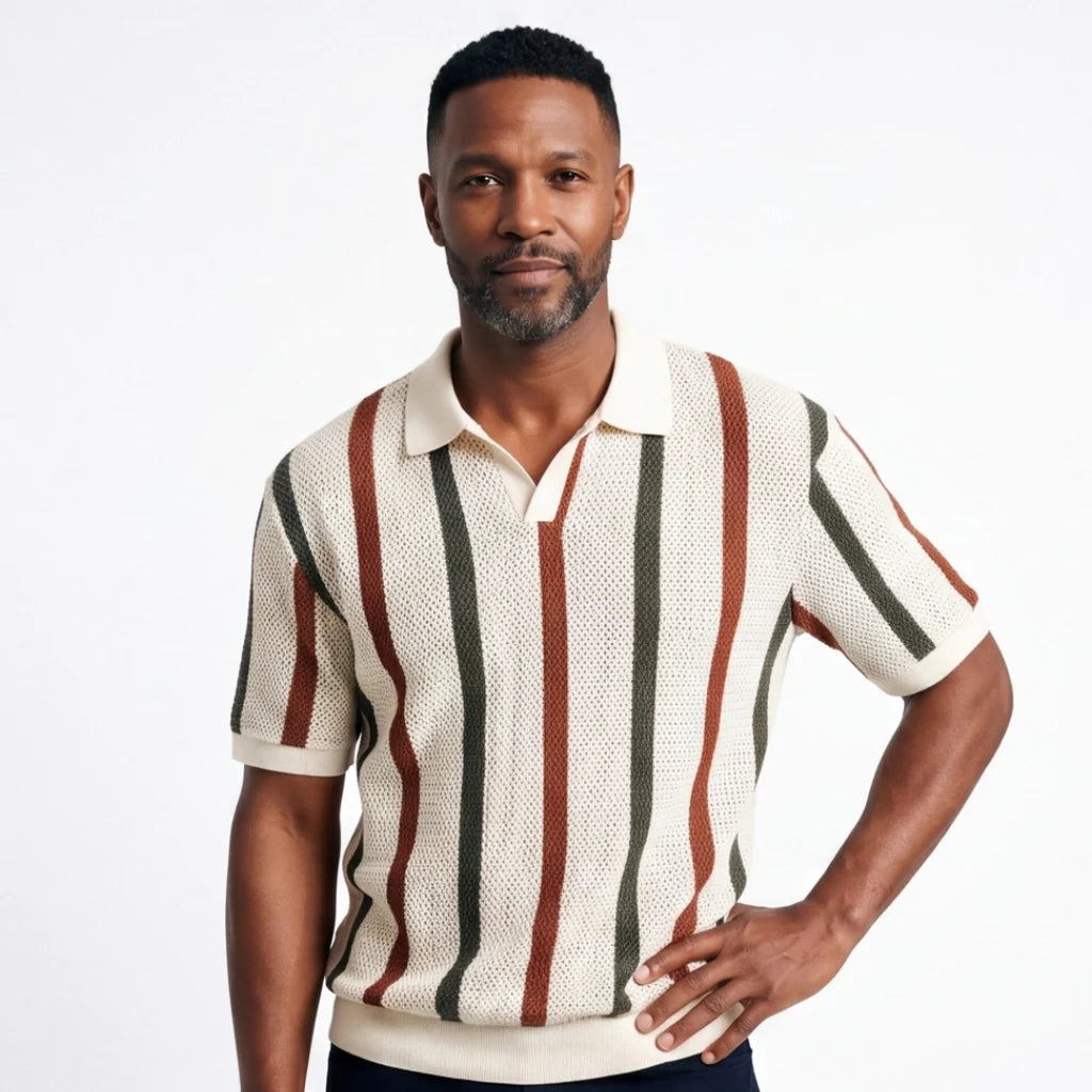 Kurtis Striped Knit Polo