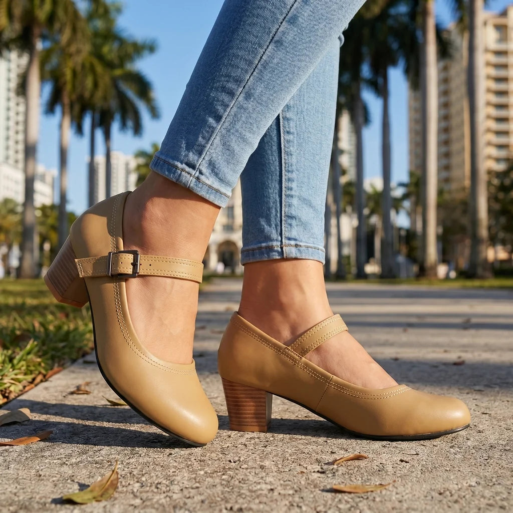 Bella Buckle Strap Pumps