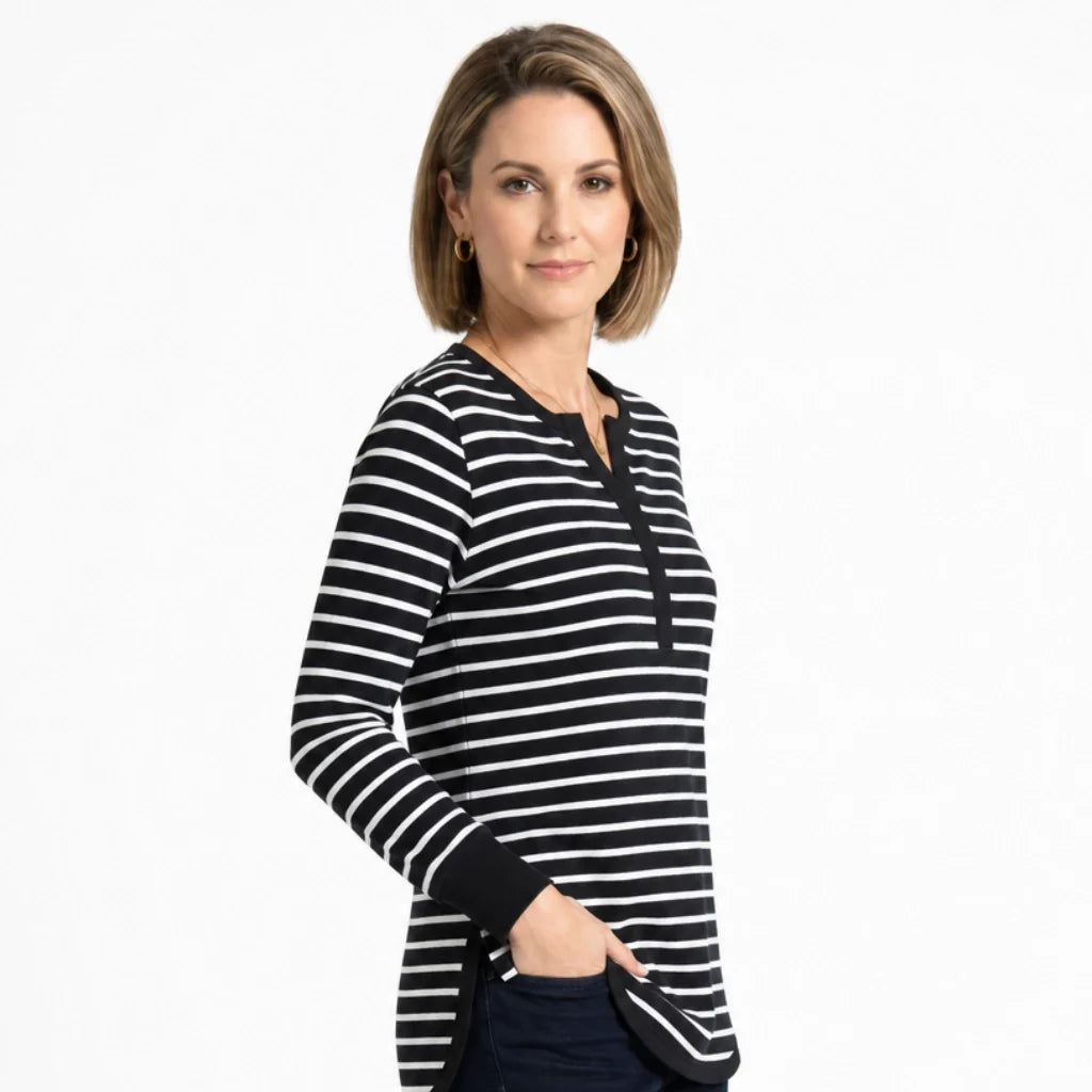Jacqueline Striped Long-Sleeve Top