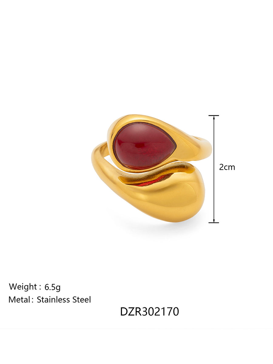 Stylish Irregular Teardrop Ring - By Qivii