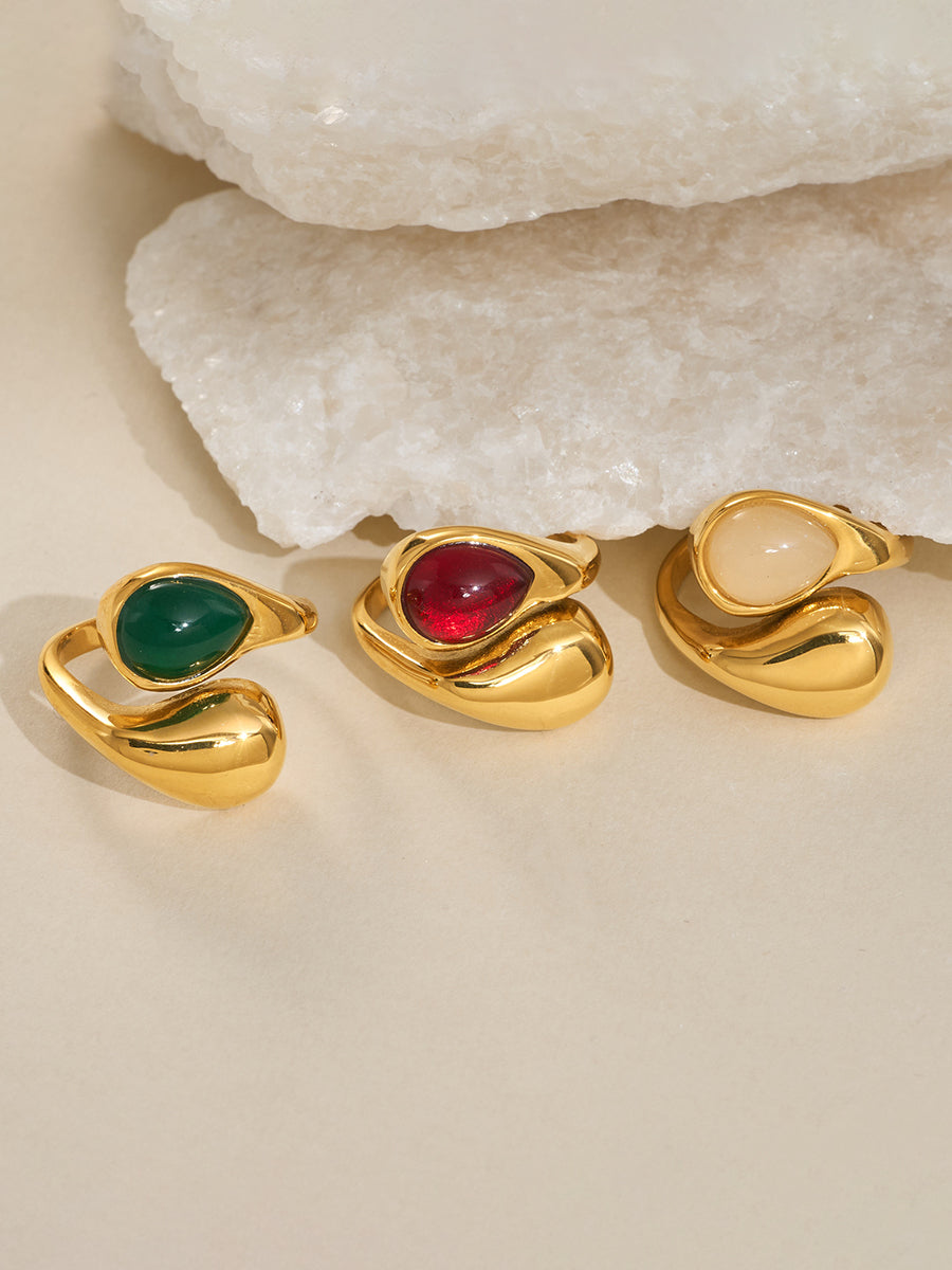 Stylish Irregular Teardrop Ring - By Qivii