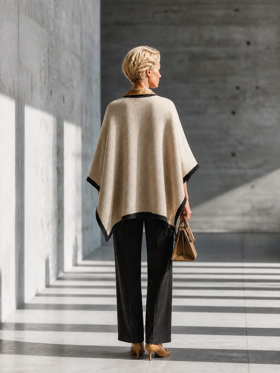 Women's Contrast Trim Pocket Beige Cardigan MDZ0345I9YZJ