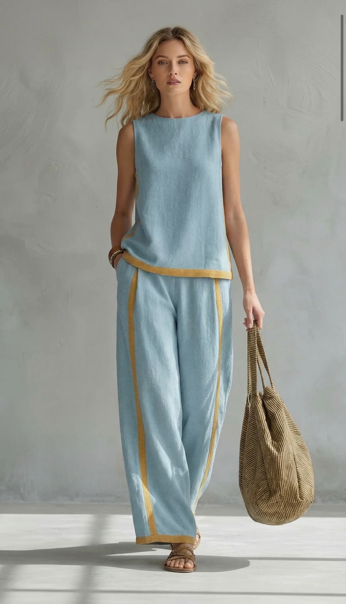 Marlene | Elegant Wide Leg Two Piece Summer Set by Qivii