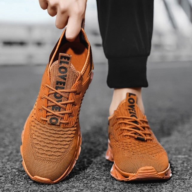 Men's AeroKnit Runner - Extended Fit Breathable Mesh - Platform Sneakers with Blade Sole & Maximum Cushion