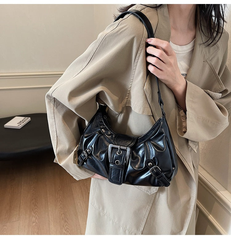 Women's Terra Siren Hobo - Dual-Tone Distressed Leather Underarm Bag | Salvaged Elegance