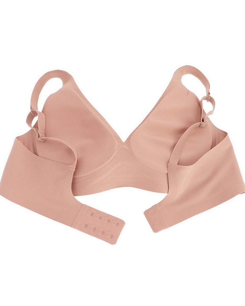 Seamless V-Neck Wireless Push Up Bra