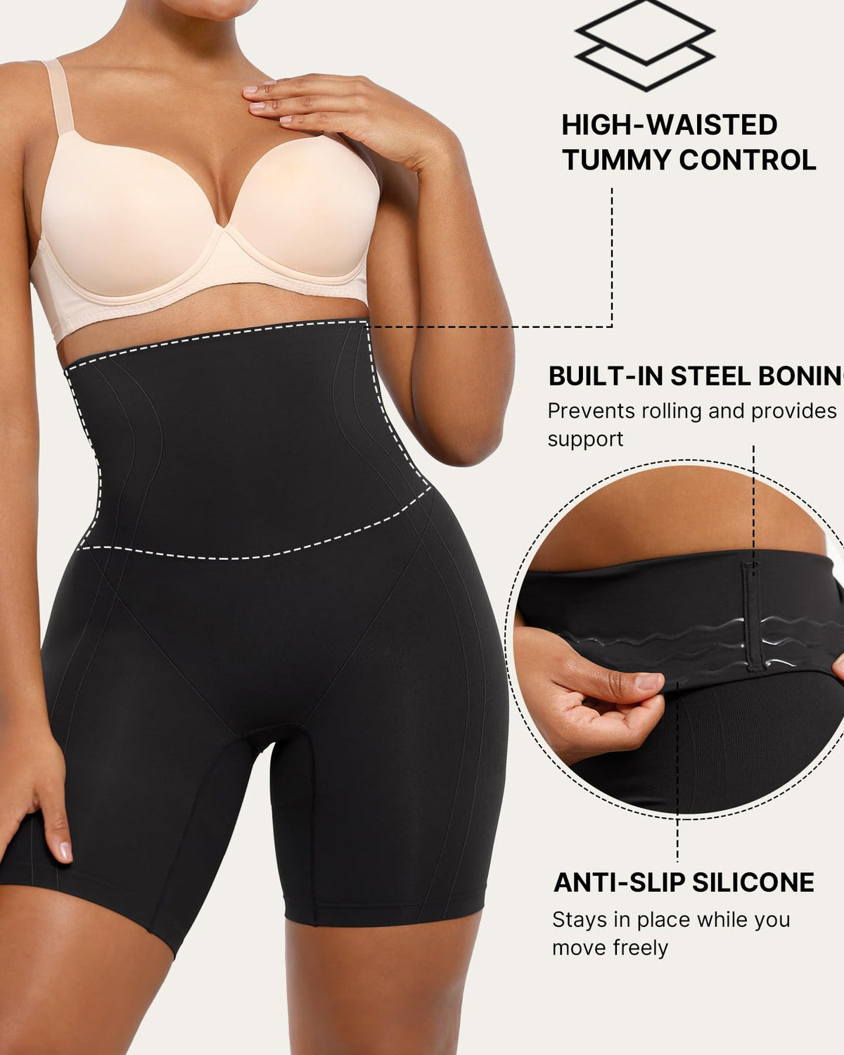 Seamless High Waist Butt Lift Invisible Shorts