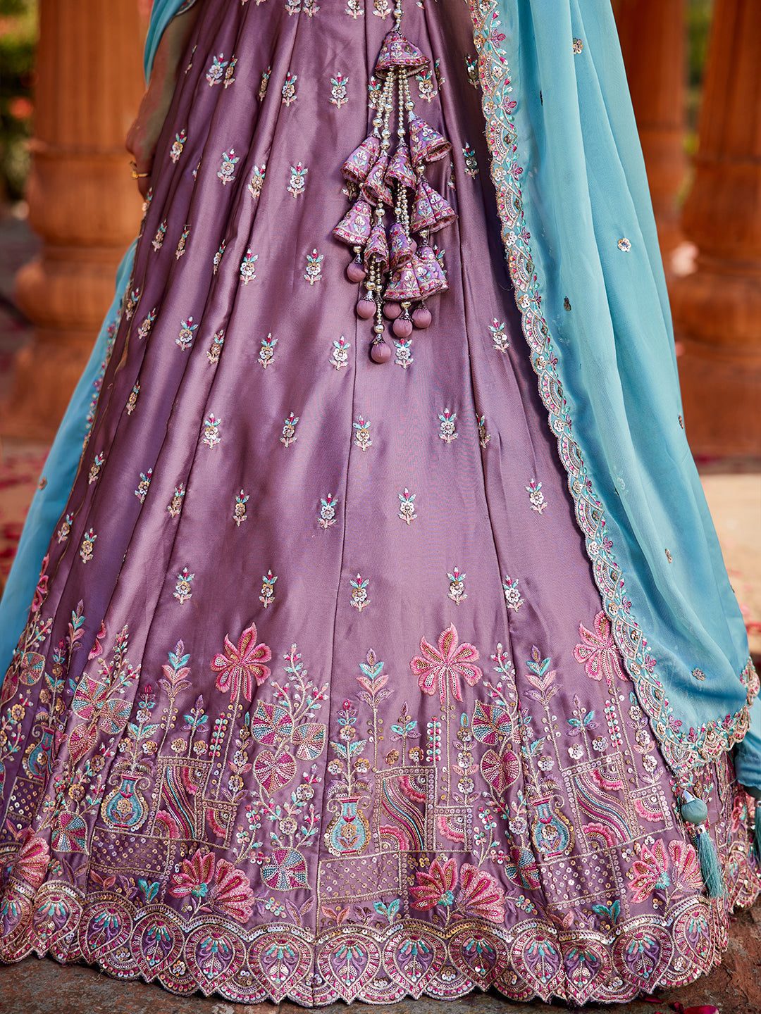 Lavender - Georgette Sequins embroidery Lehenga choli & Dupatta