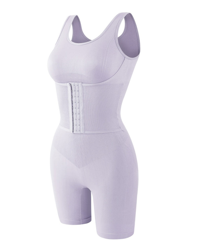 2 in 1 Seamless Double Tummy Control Mid Length Bodysuit - By Qivii