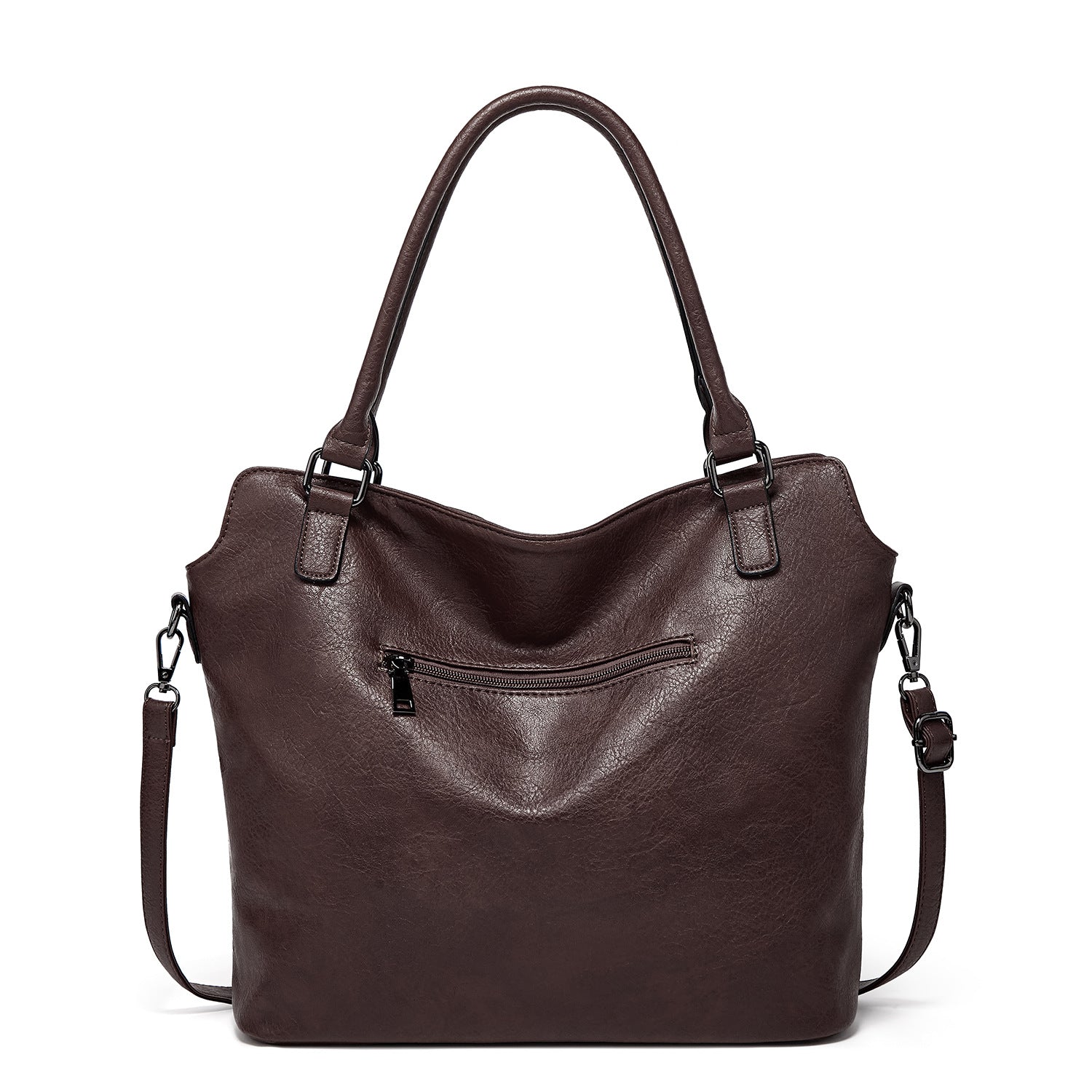 Ounamei Plaid Carry-All Hobo Tote Bag with Pouch for Women | PU Leather & Canvas Large-Capacity Shoulder & Crossbody Bag for Daily Use