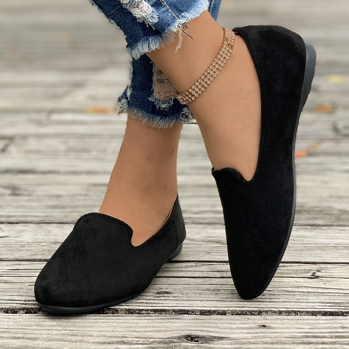 Women's Plus Size Pointed-Toe Slip-On Loafers Casual Flat Comfort Shoes