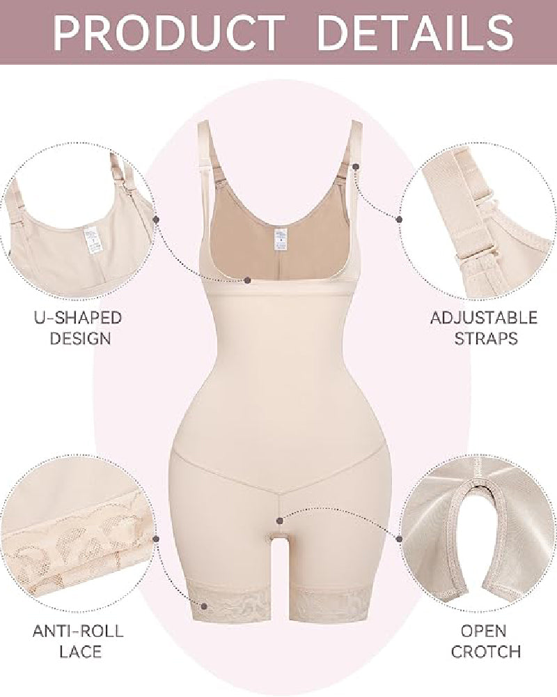 Shapshe® Tummy Control Open Bust Butt Lifter Bodysuits Shapewear - By Qivii