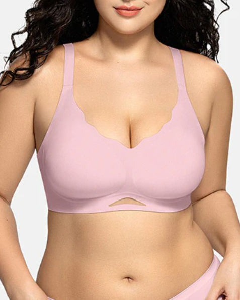 Women's Solid Seamless Breathable Wireless Push Up Bra