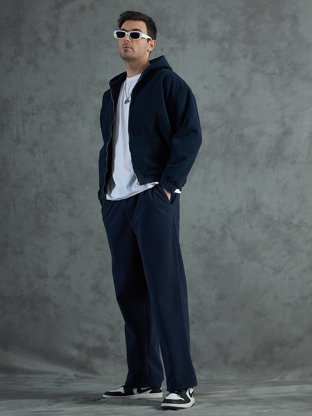 Navy Minimalist Polar Hoodie
