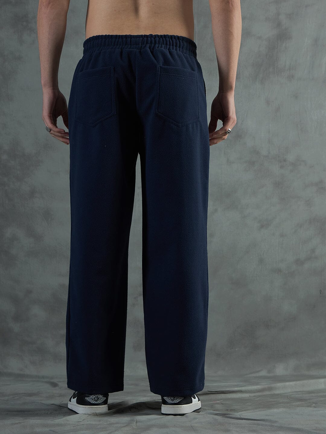 Navy Polar Fleece Relaxed Fit Trackpants