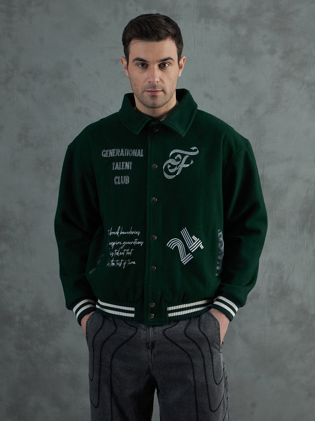 Green Generational Talent Varsity Jacket