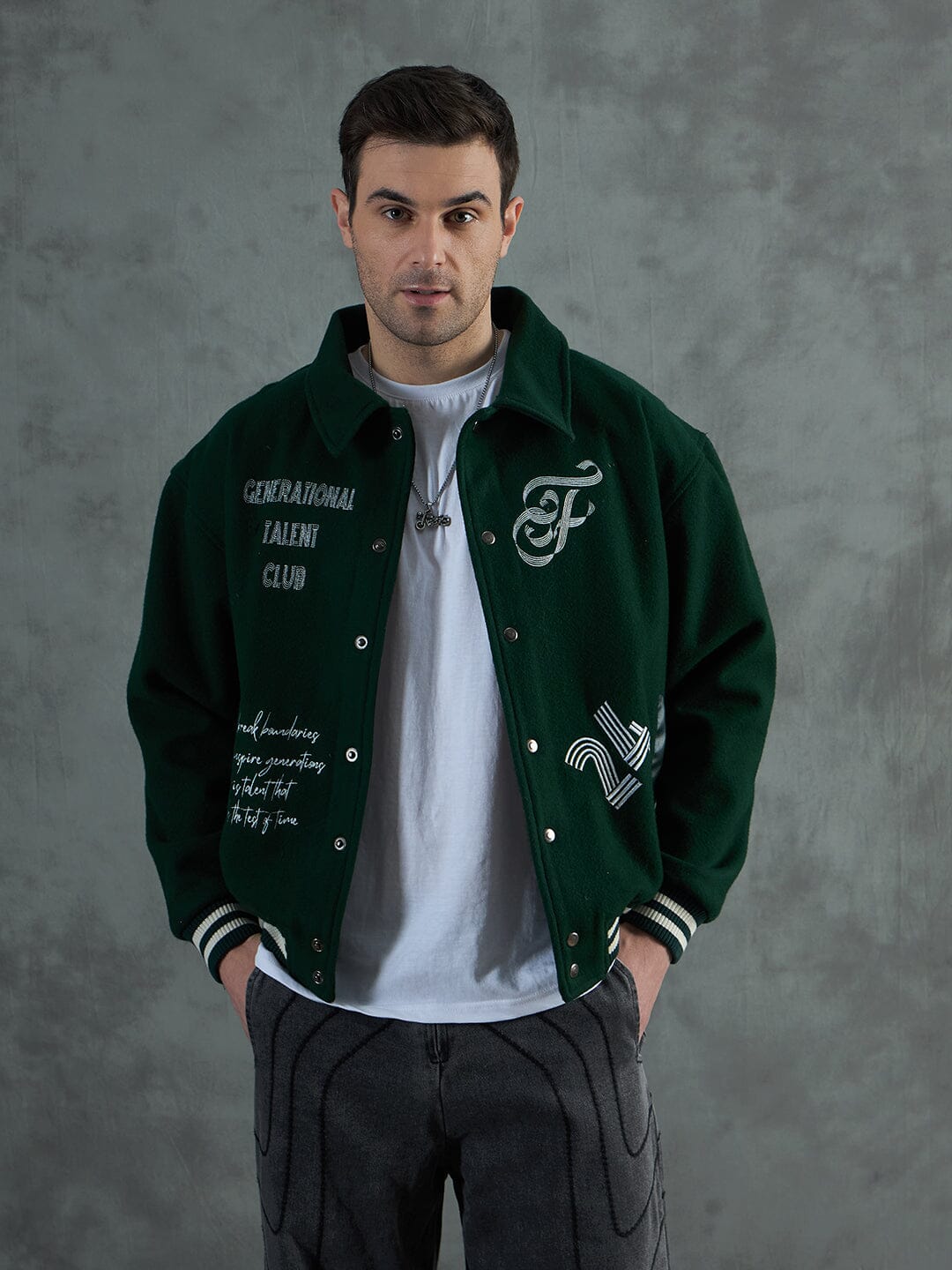 Green Generational Talent Varsity Jacket