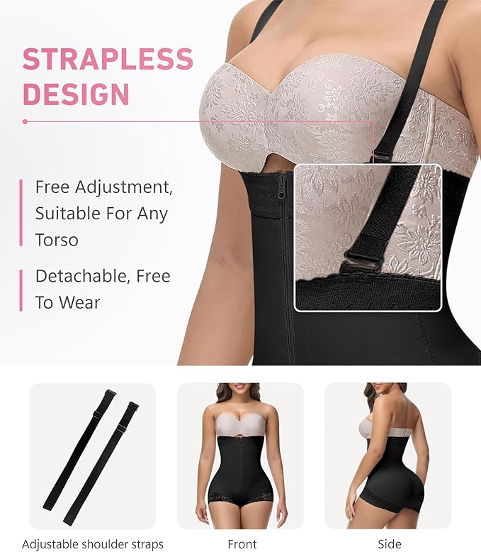 Shapshe® Fajas Colombianas Tummy Control Zipper Open Bust Compression Garment Shapewear - By Qivii