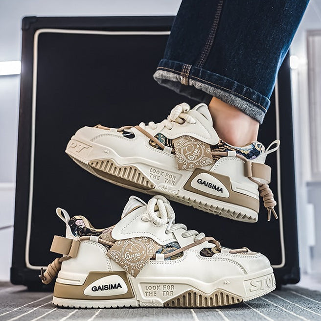 Women's Astelle Chunky Sneakers - Retro Panelled Platform Walking Shoes with Rope Laces (US 8-11)