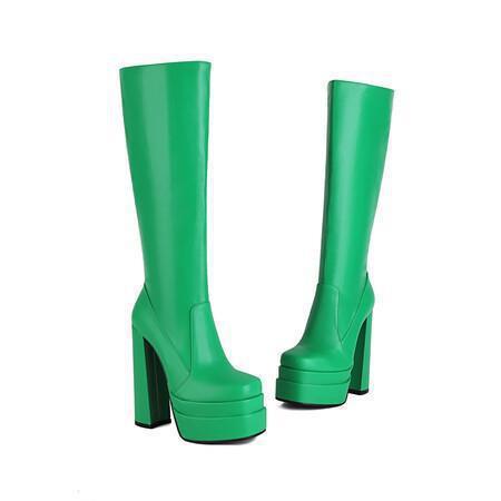 Women‘s PowerLift Platform Tall Boots – Side-Zip Statement Boots (US 3.5–11.5)
