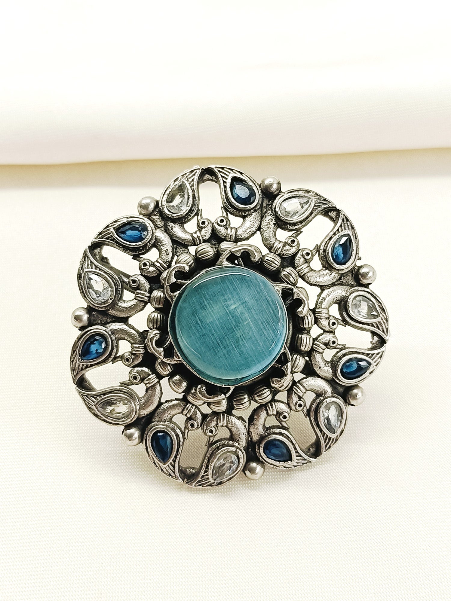 Kaasvi Firozi Oxidized Finger Ring