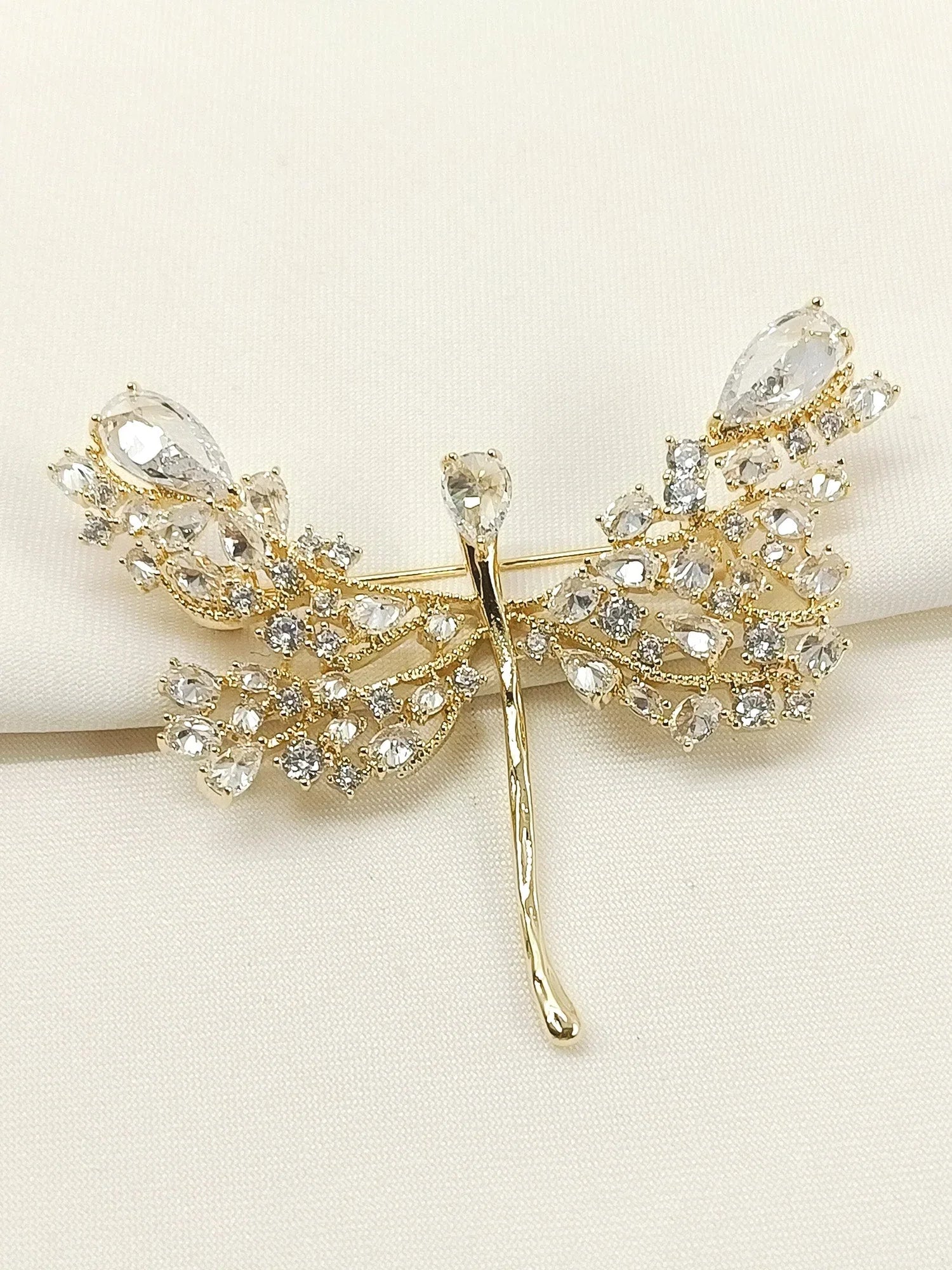 Shabnam Golden Butterfly Brooch