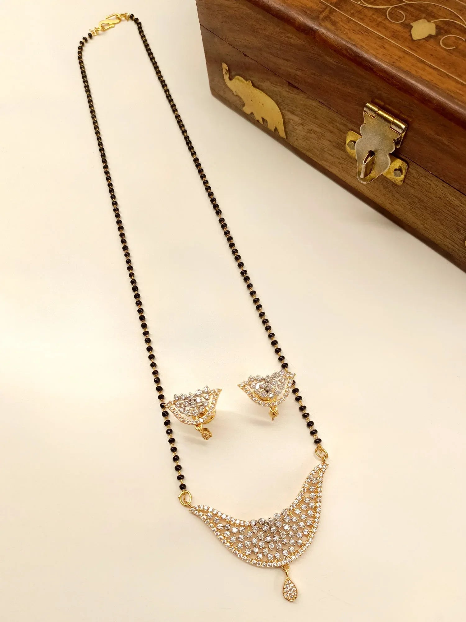 Ati White American Diamond Mangalsutra