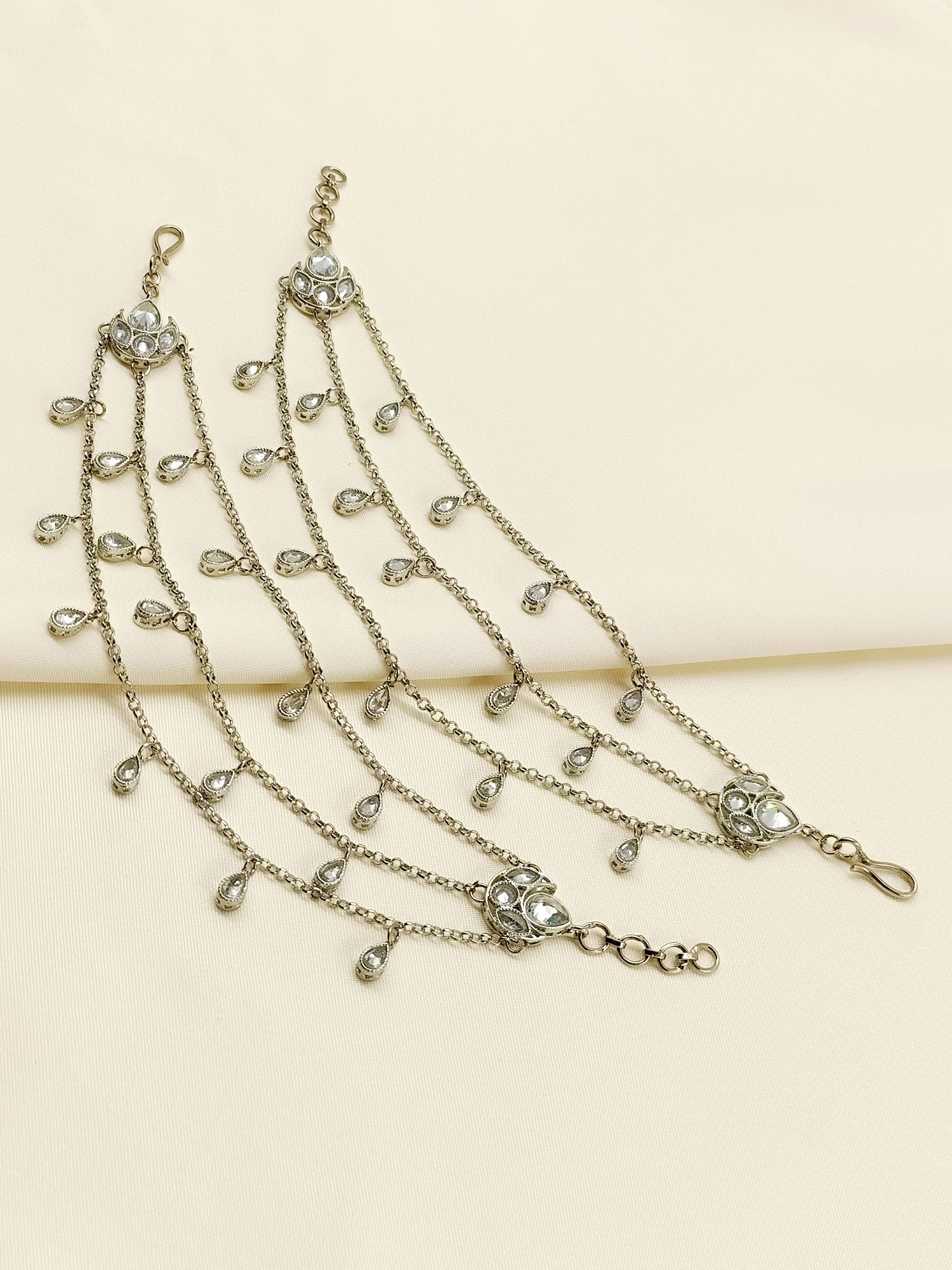 Tiya Silver Traditional Ear Chain