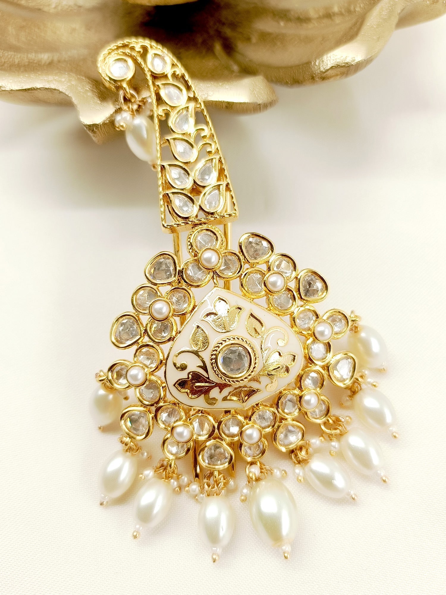 Hardik White Kundan Dulha Kalgi - qivii