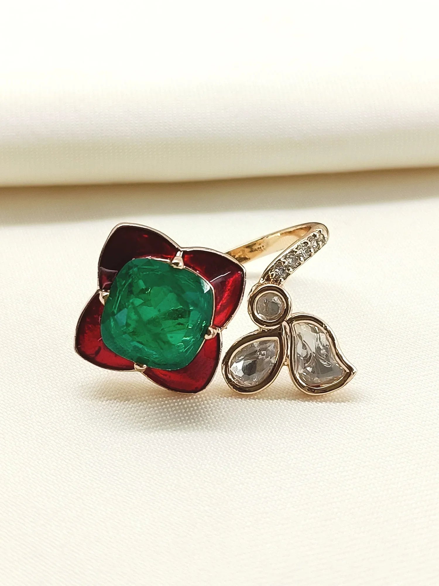 Anindita Multi Colour Kundan Finger Ring