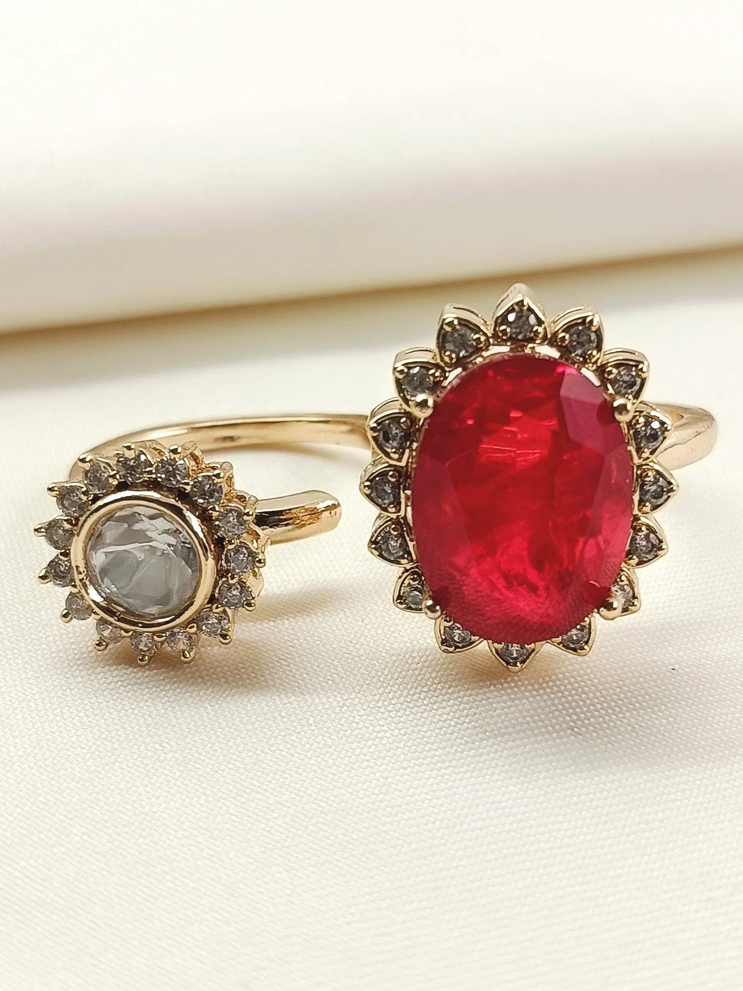 Neelam Ruby Kundan Finger Ring