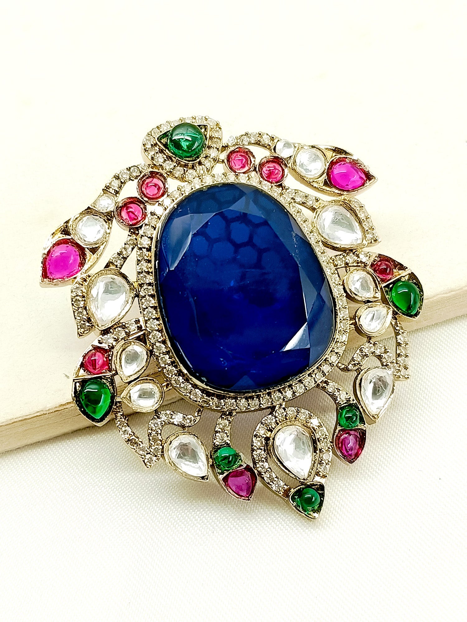 Rudra Navy Blue Men's Brooch