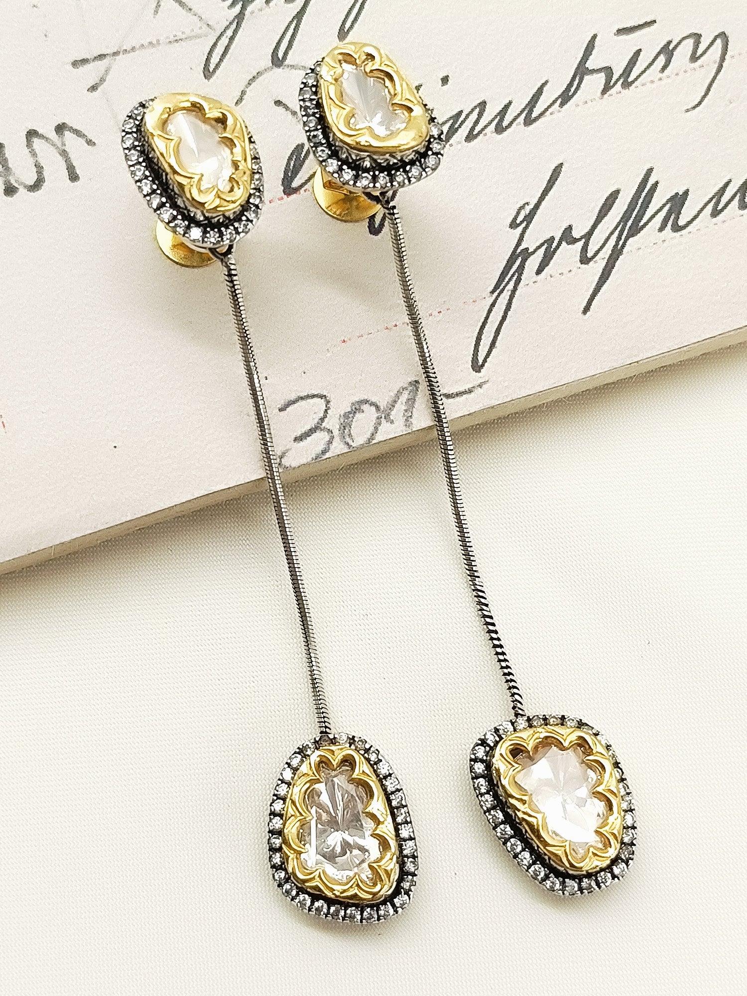 Nizami 92.5 Silver Moissonite Earring