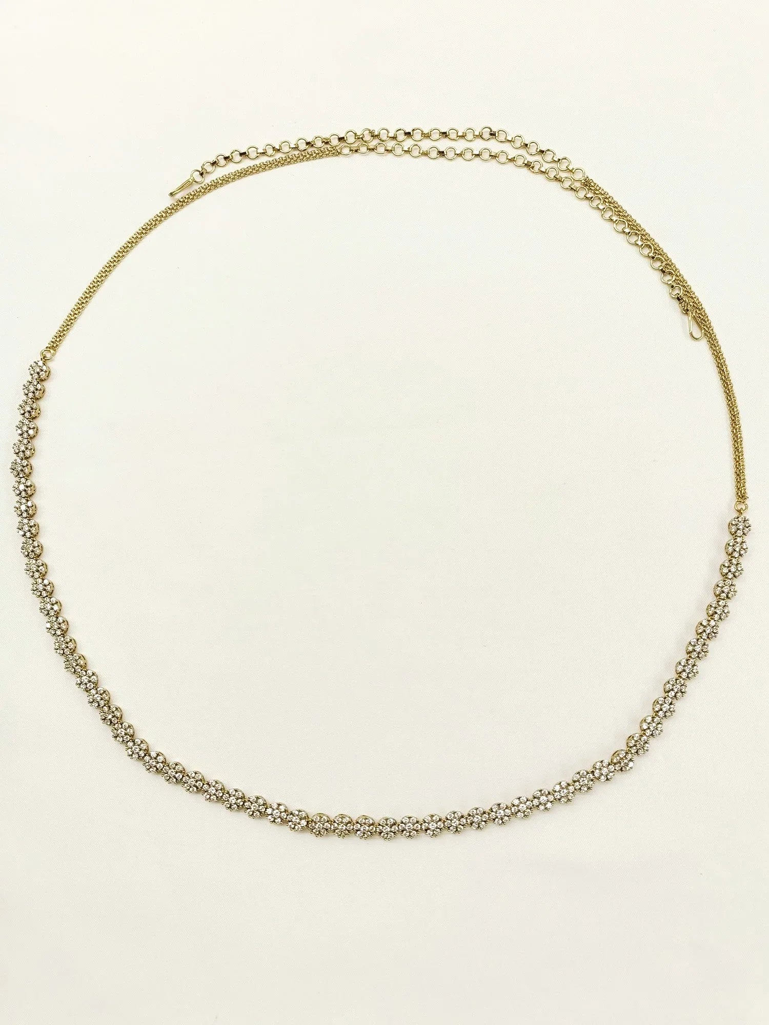 Minna White American Diamond Waist Belt/kamar Bandh