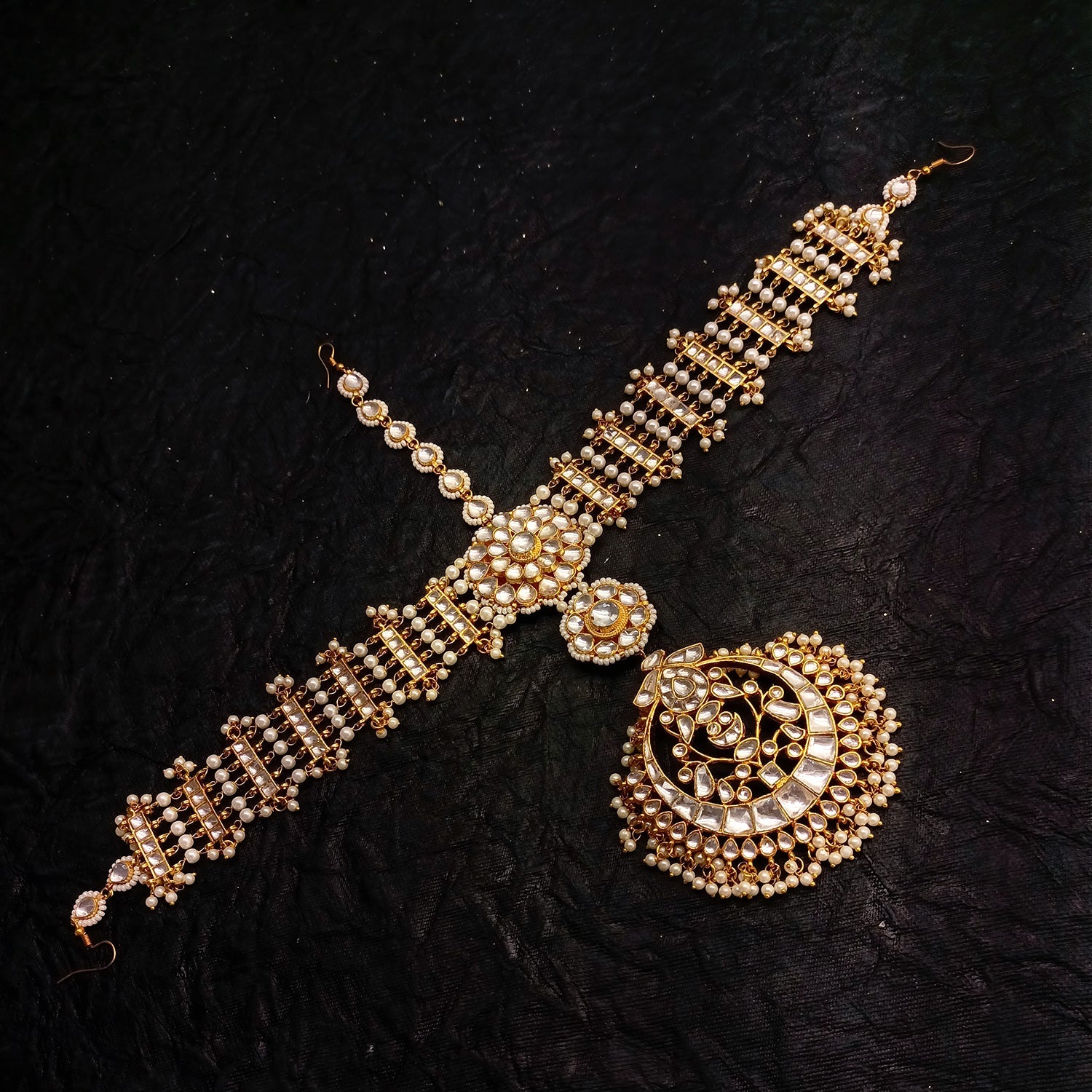 Sona Pachi Kundan Sheeshpatti With Teeka