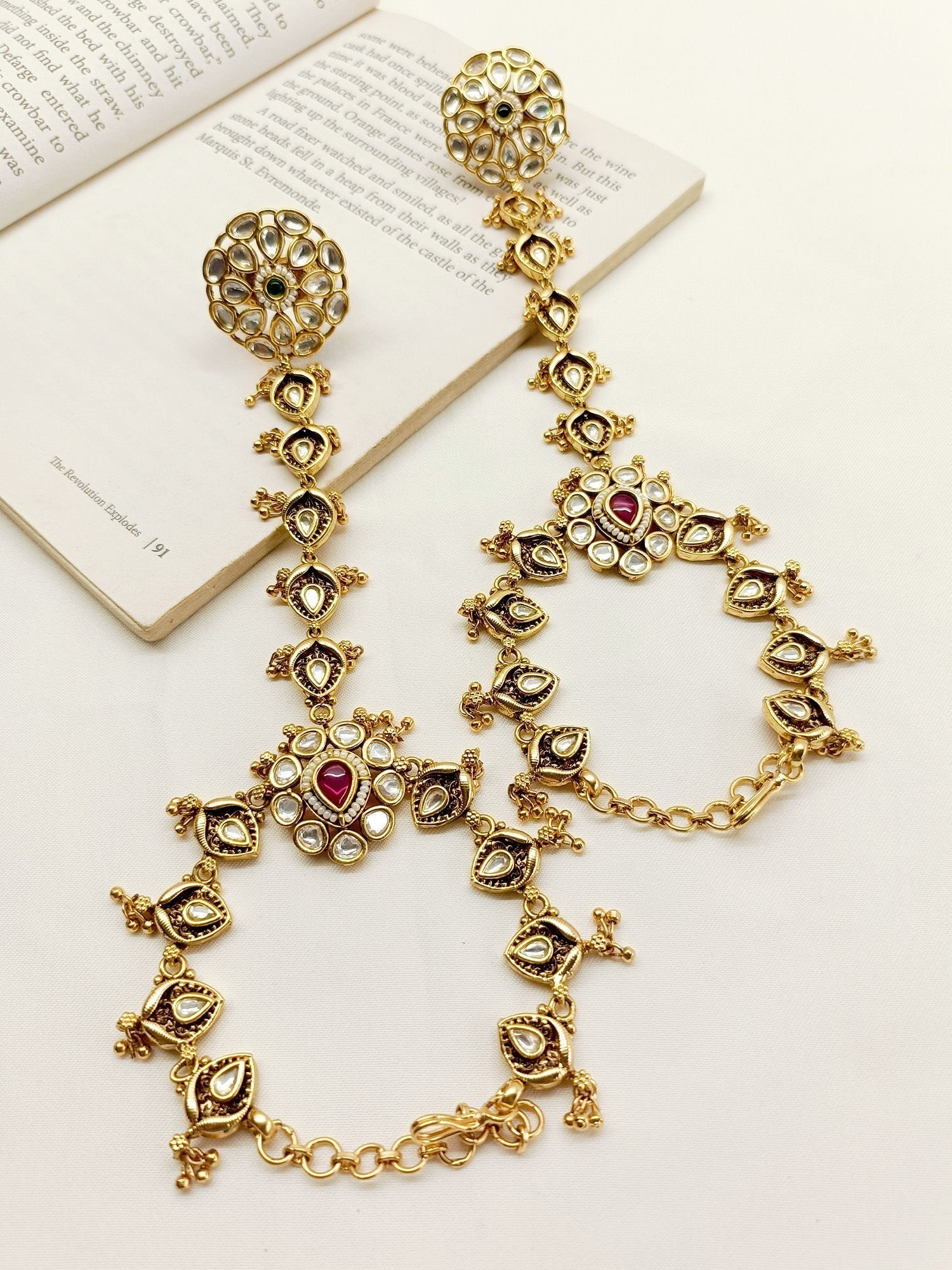 Anaisha R & G Antique Hathphool Set Of 2 - qivii