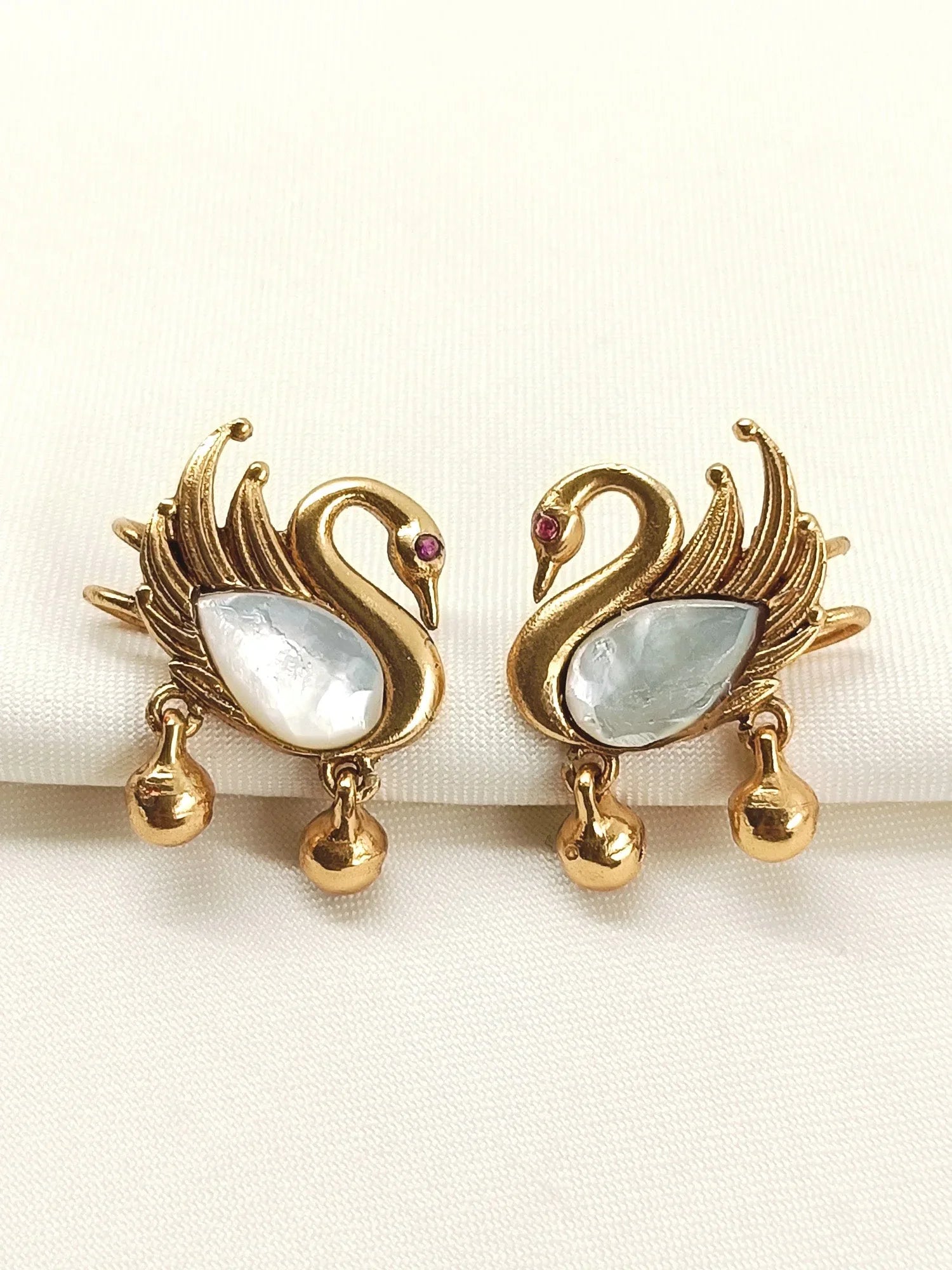 Rukmadhi White Kundan Earcuffs