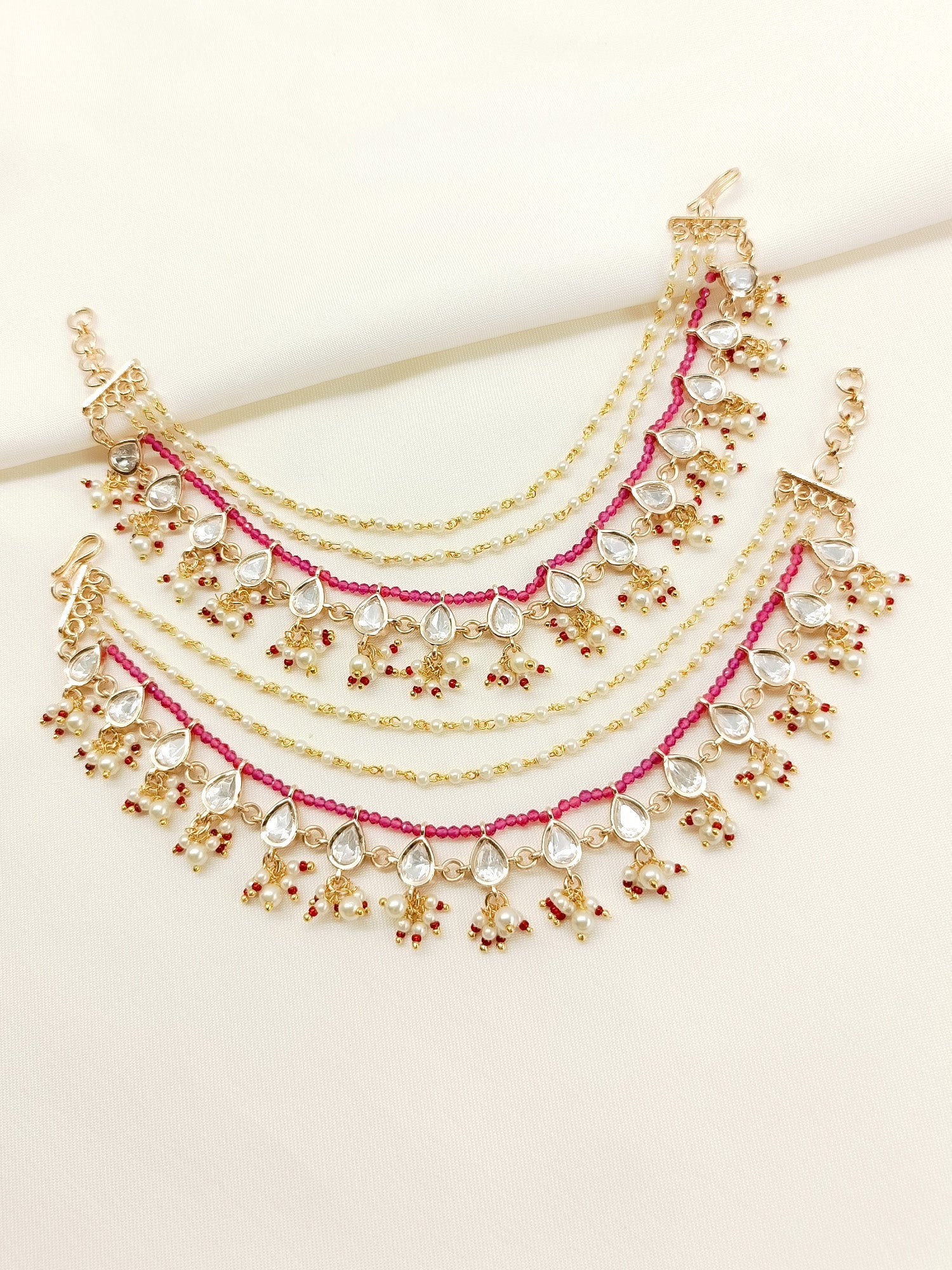 Addarshini Majenta Traditional Ear Chain