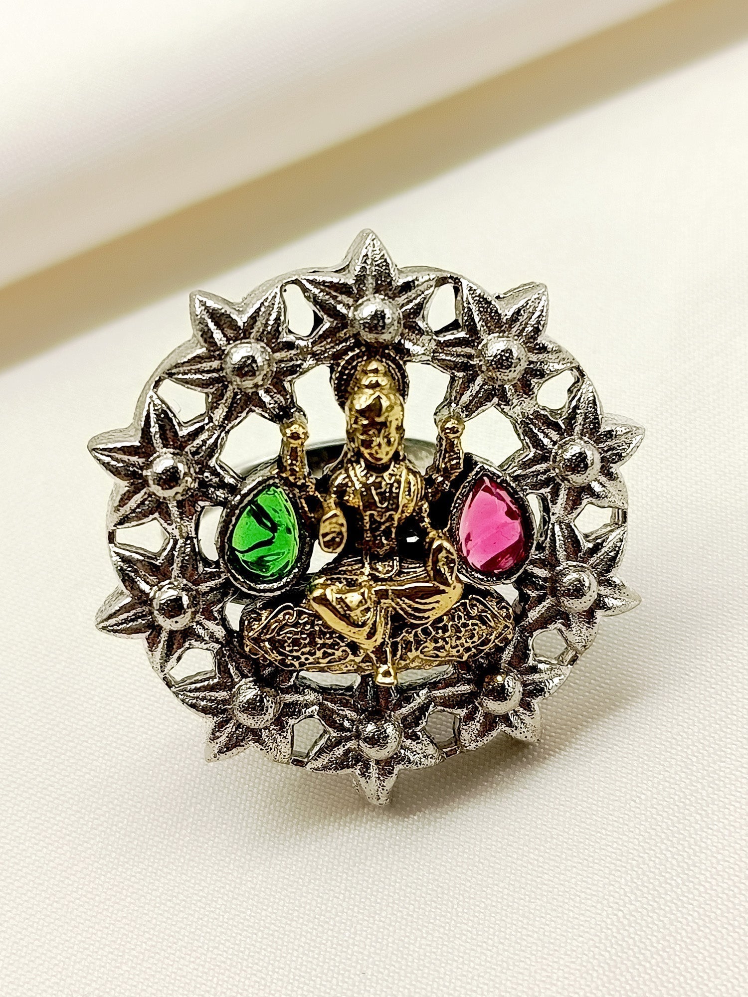 Taapsee R & G Laxmi Ji Oxidized Finger Ring - qivii