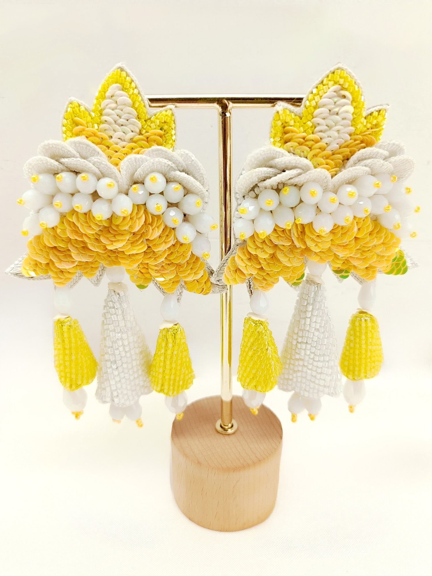 Nidhi Yellow Handmade Earrings - qivii