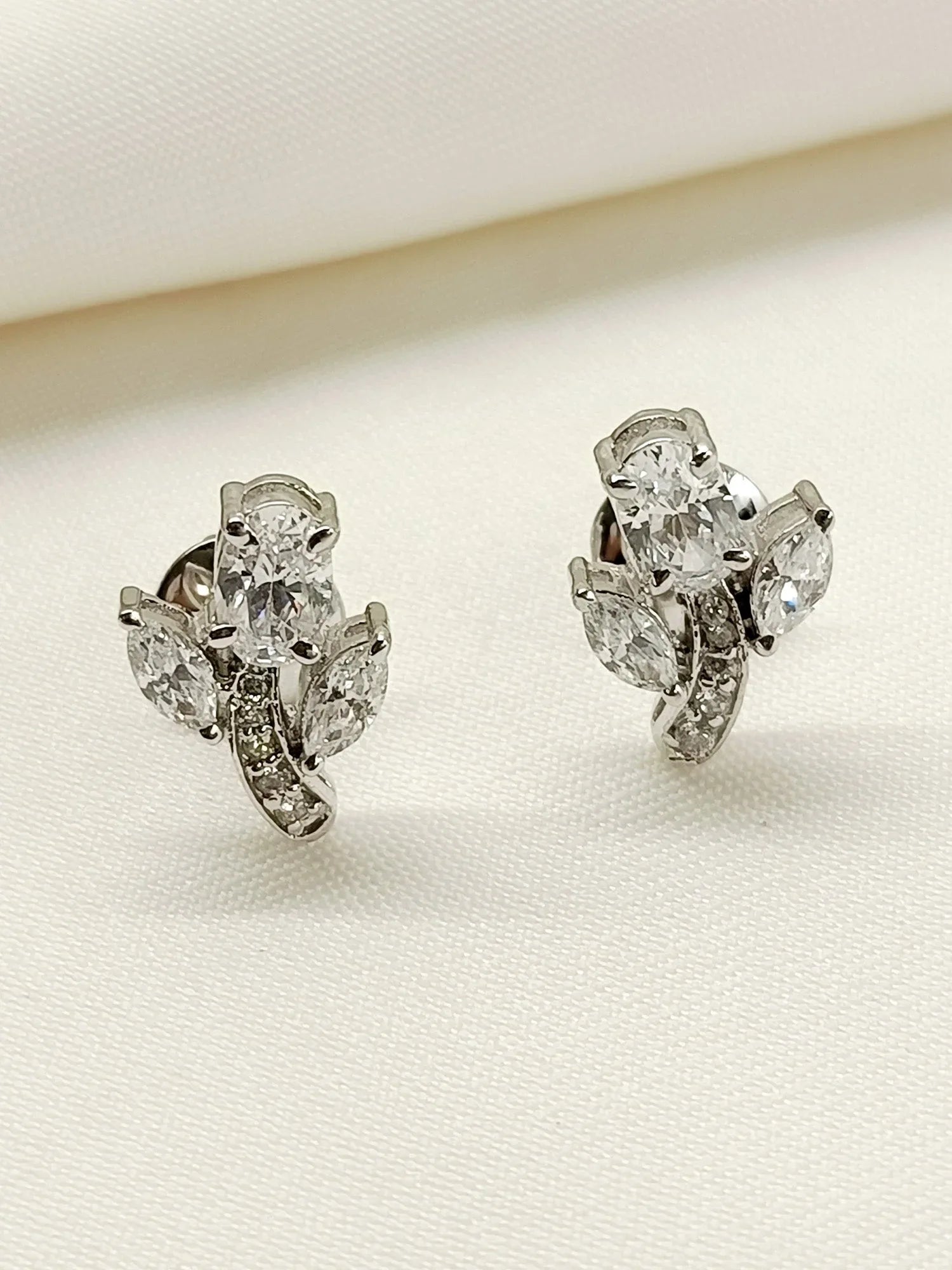 Anasat 92.5 Silver Swarovski Stone Tops