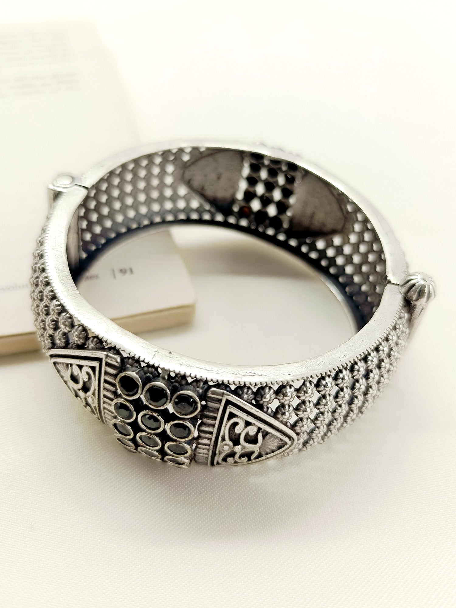 Melody Black Oxidized Kada - qivii