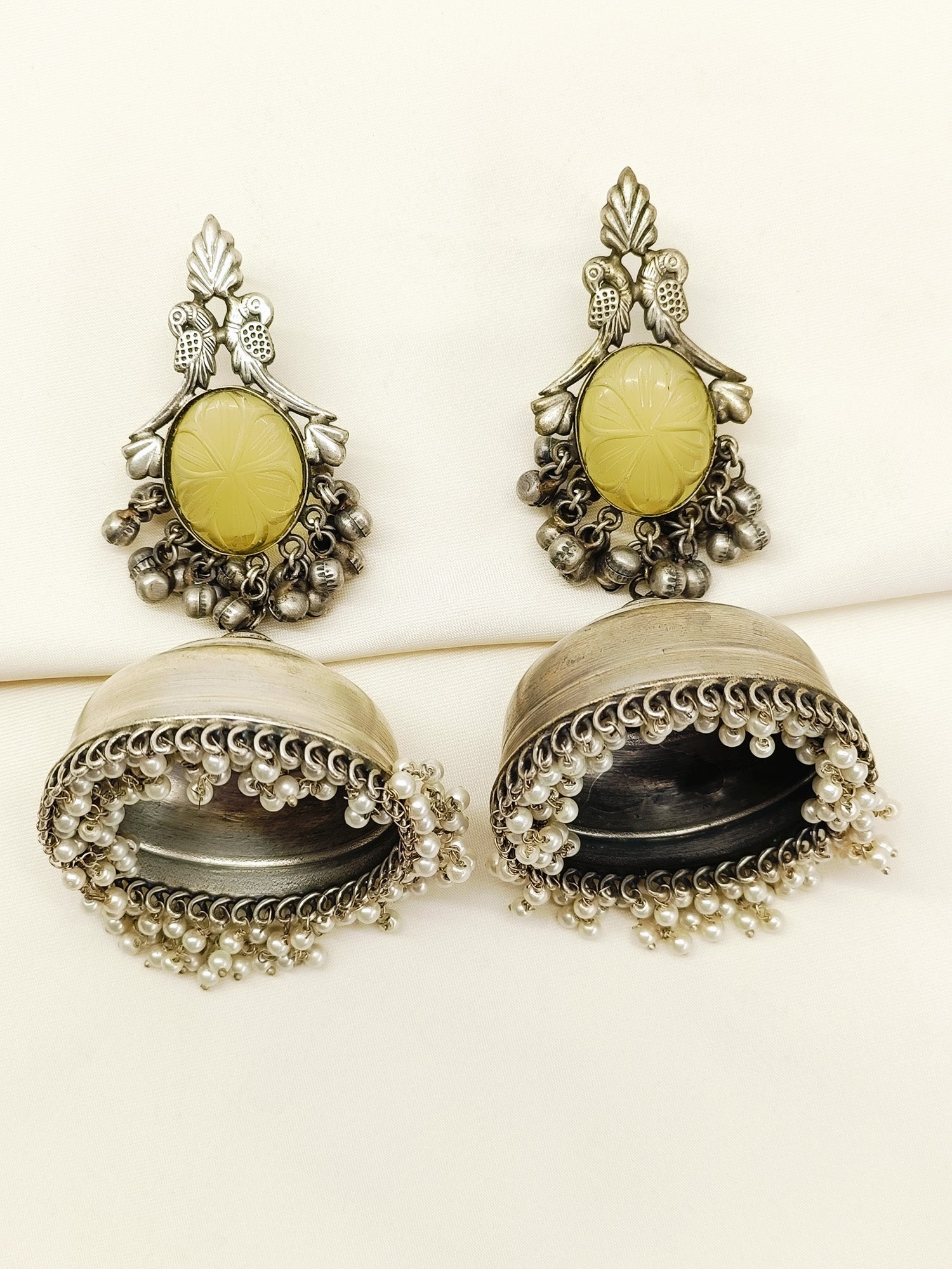 Aryahi Yellow Oxidized Jhumki