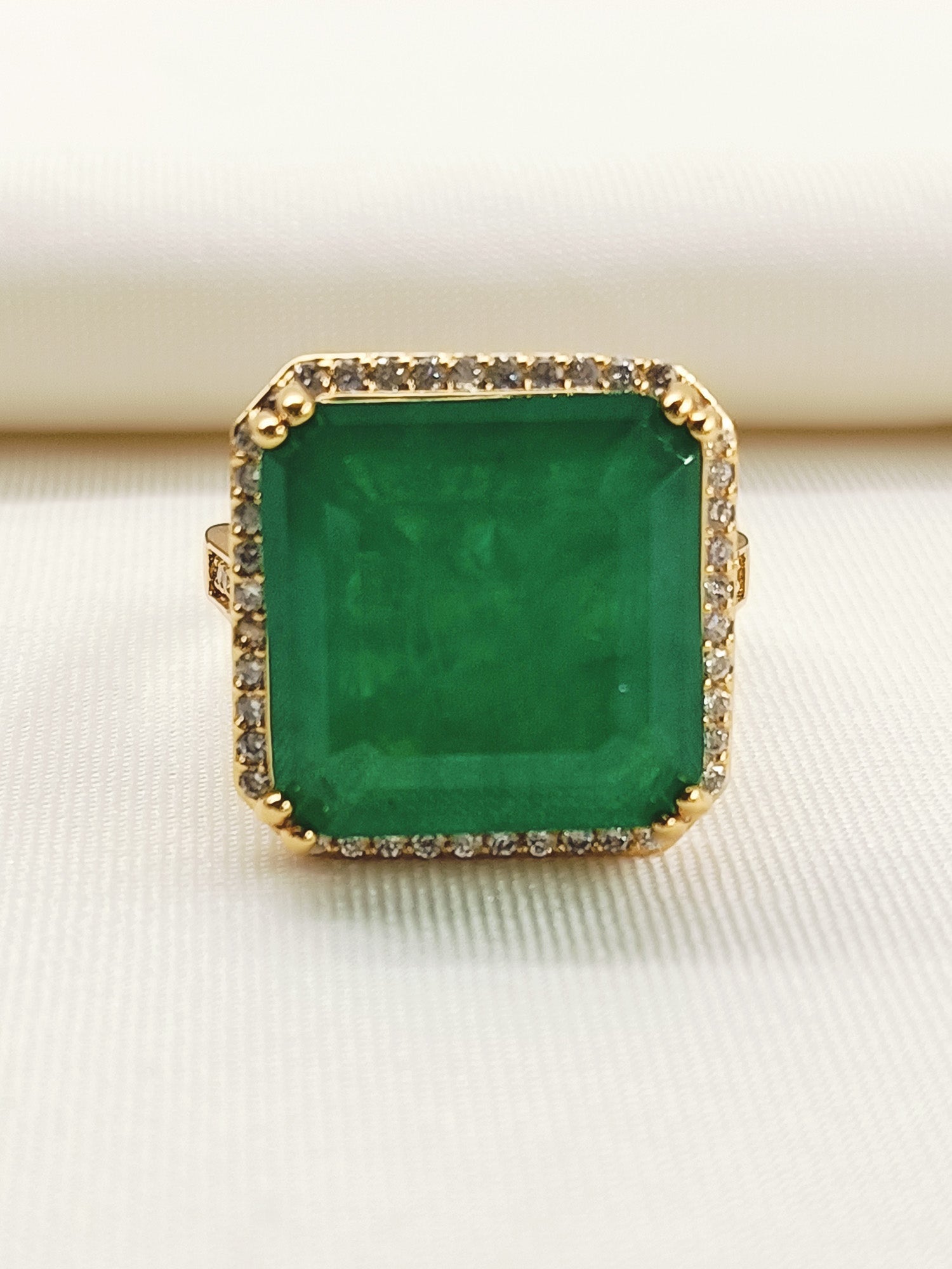 Kashi Green American Diamond Finger Ring