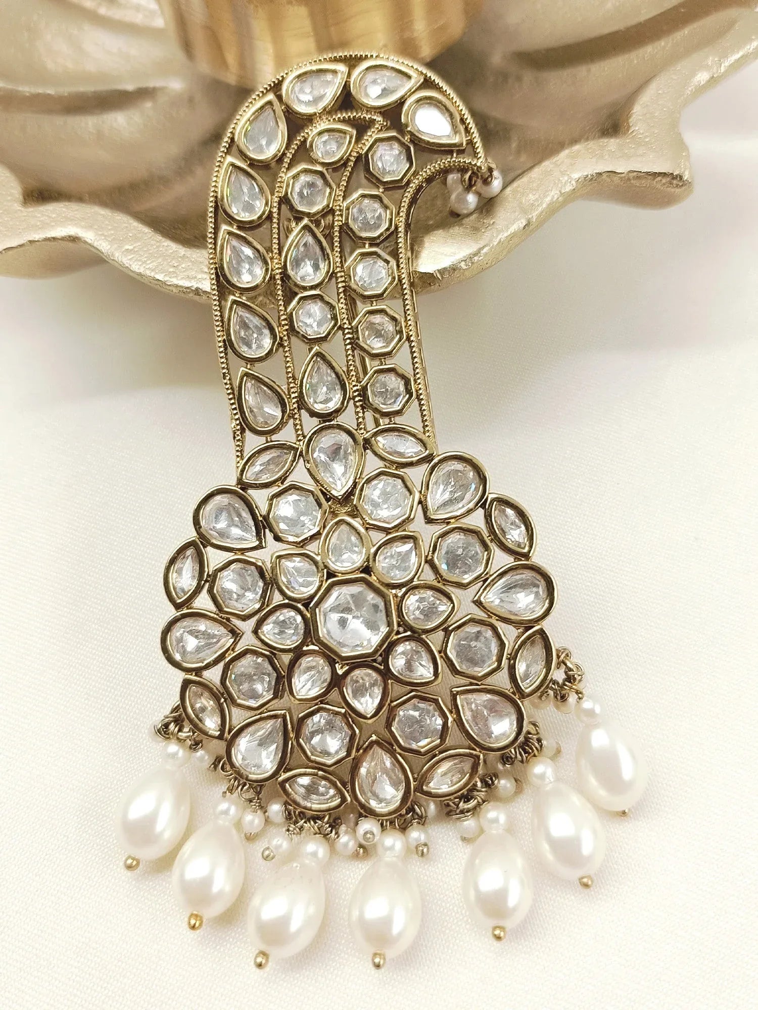 Ankit Groom Mala And Kalgi In White Pearl