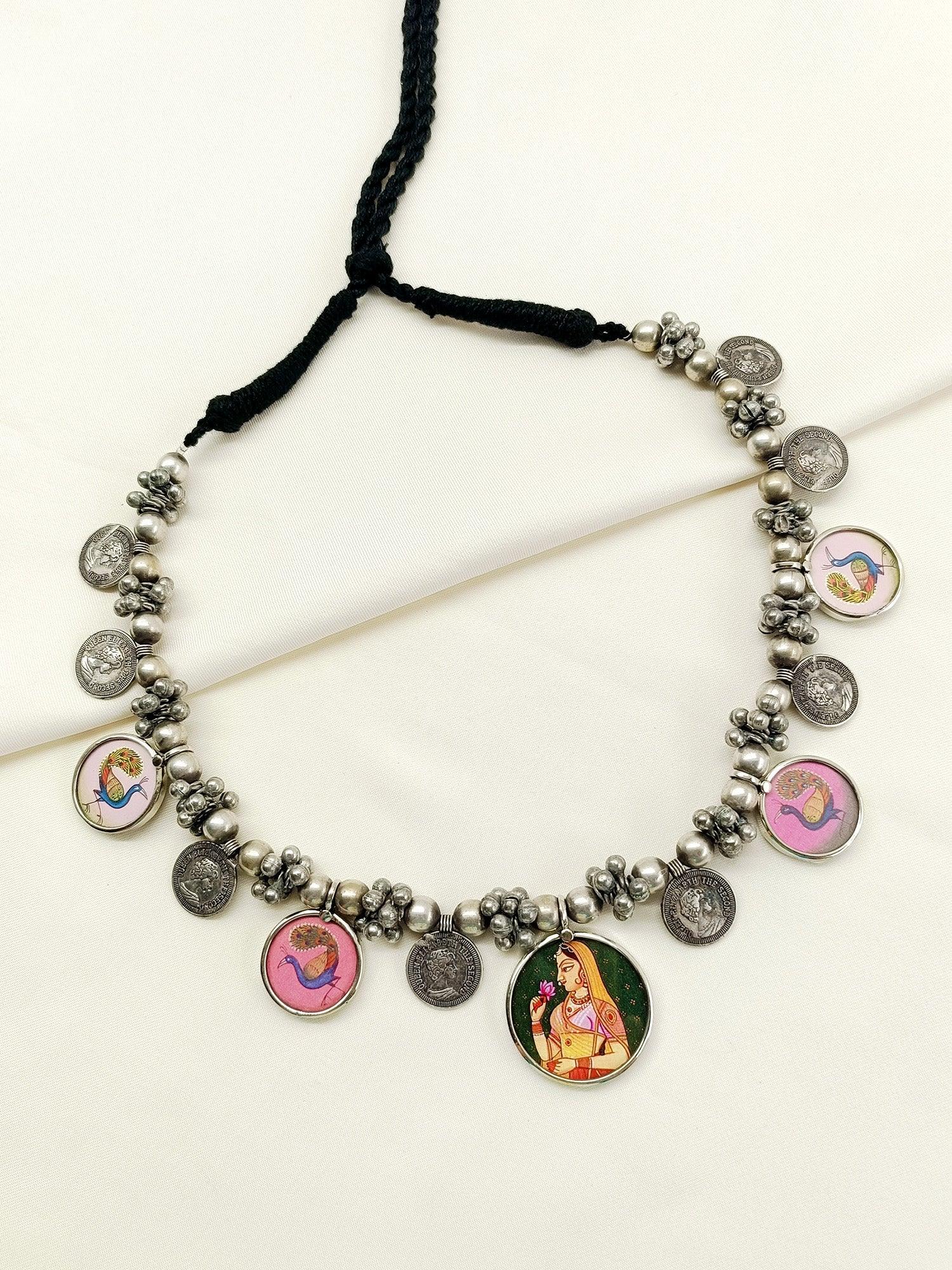 Gemi Multi Colour Oxidized Neckpiece