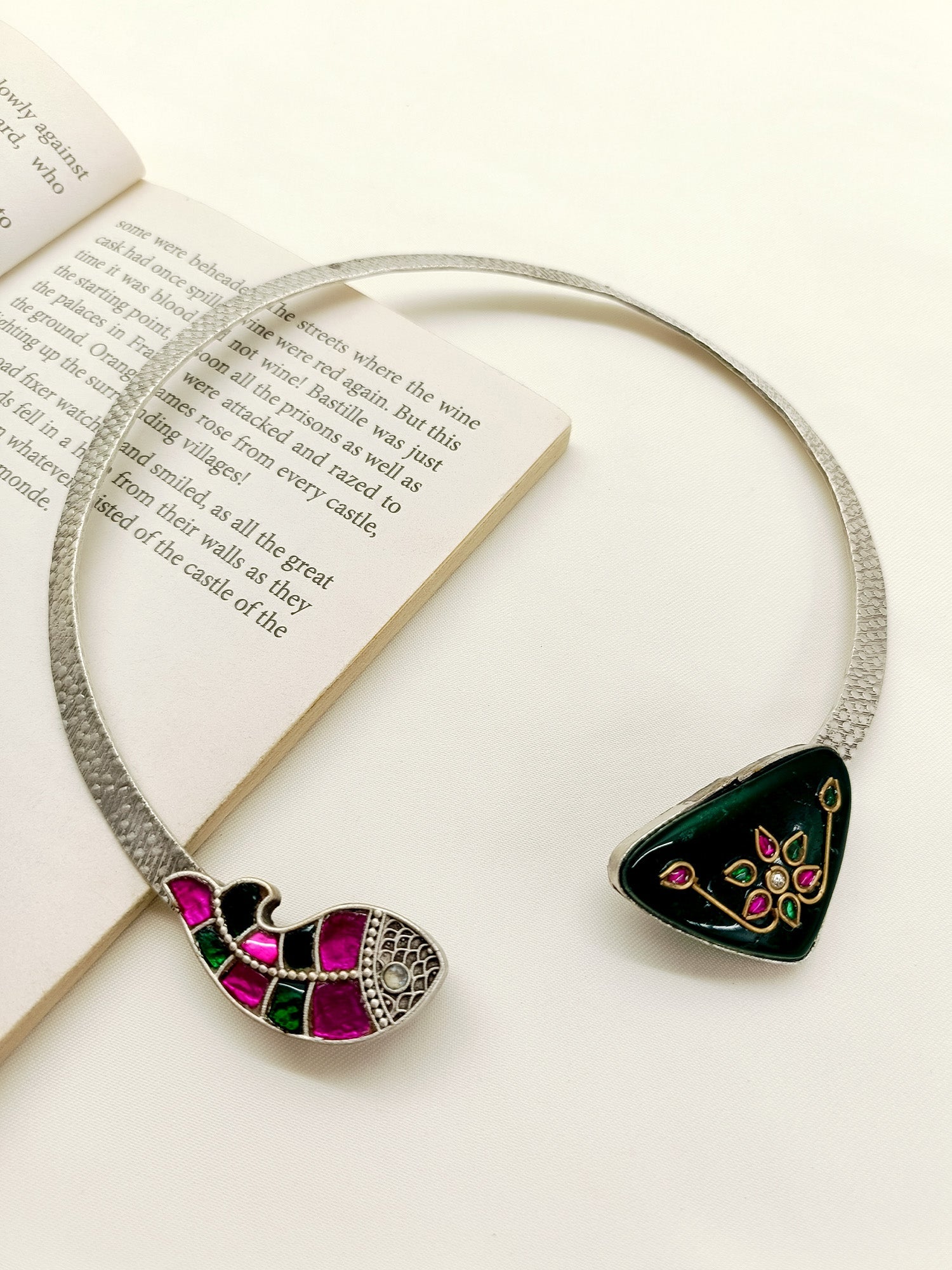 Samidha M & G Fish Oxidized Hasli Style Neckpiece